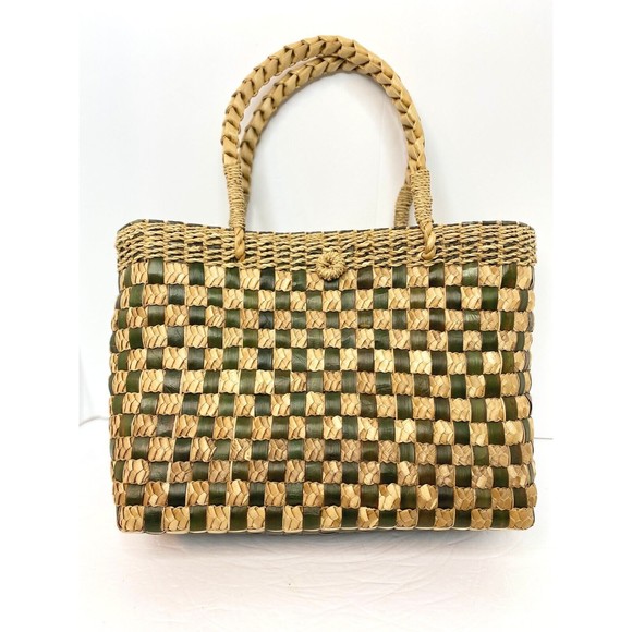 Handcrafted Jute Tote Bag Woven, Medium Size, Women Boho Style - Picture 2 of 13